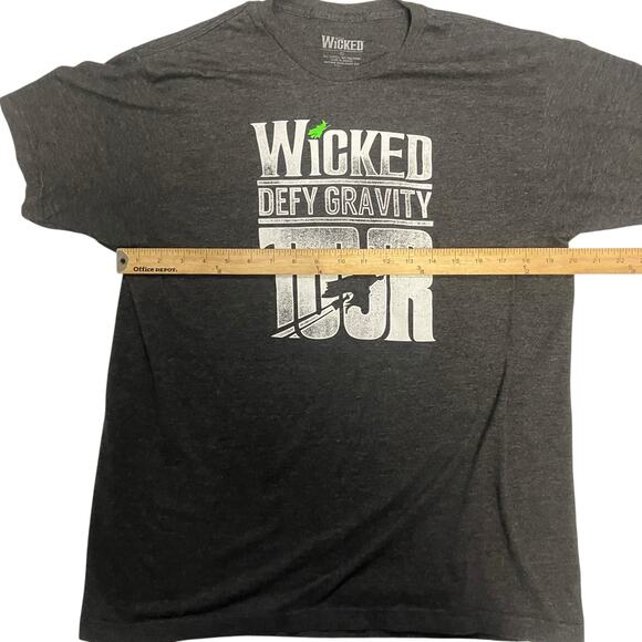 Wicked Defy Gravity Tour Musical Tee Shirt Short Sleeve Large Gray - Picture 6 of 6